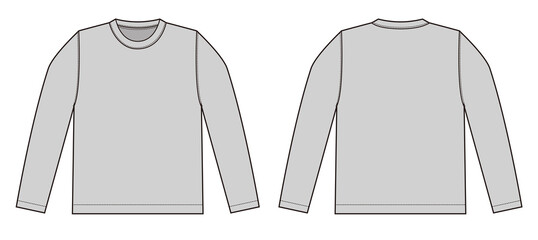 Longsleeve t-shirt template illustration (gray)	/png,no background
