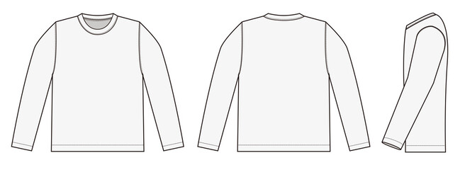 Longsleeve t-shirt template illustration (white / side)	/png,no background
