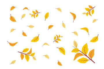 Vector illustration of falling leaves. Vector Falling Flying Autumn Leaves