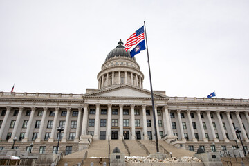 Utah State Capitol Building in winter