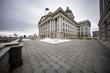 Utah State Capitol Building in the winter