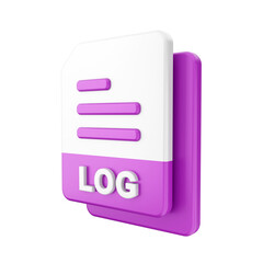 3d file LOG format icon illustration render