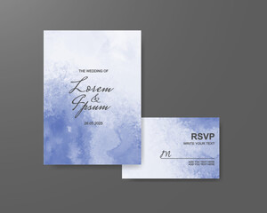 Wedding invitation with abstract watercolor background