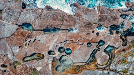 Aerial View of Famous Figure 8 Pools In Royal National Park, Australia