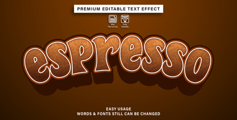 editable text effect espresso