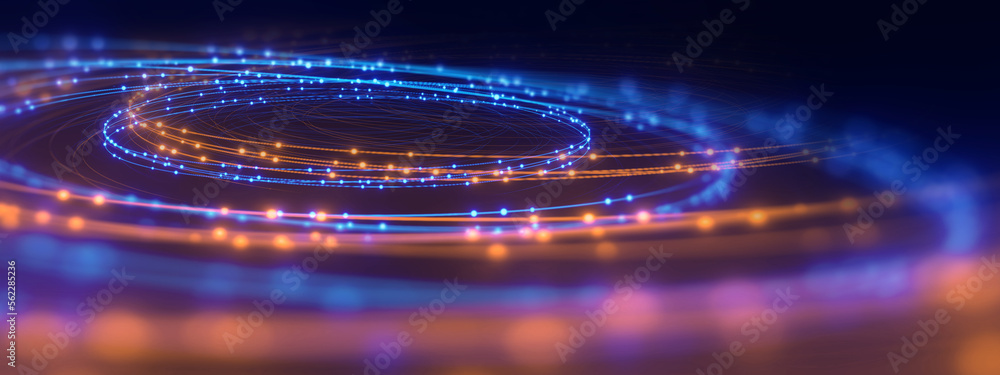 Aufkleber defocused image of fiber optics lights abstract background