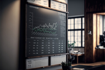 Board with sales charts Generative AI