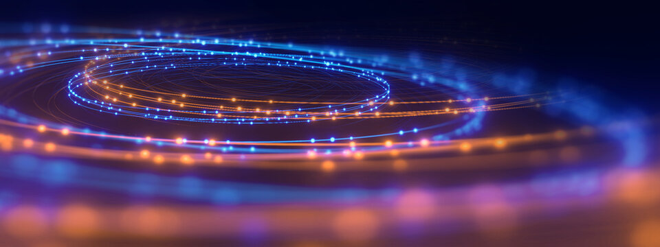 defocused image of fiber optics lights abstract background © monsitj
