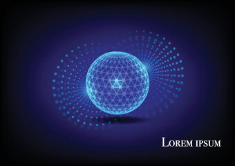 Wire frame sphere background.