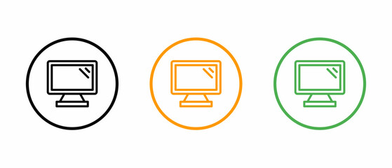 Monitors icon set. Vector illustration.