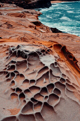 Closeup of Rock Formations at Putty Beach, Australia in Bouddi National Park 2