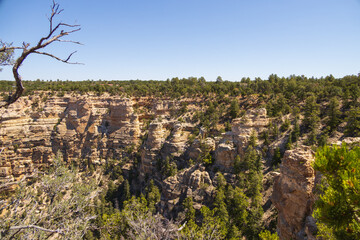 Rock formations on the South Rim edge of Grand Canyon National Park, Arizona, USA