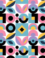 Geometric abstract retro pattern in Bauhaus style. Geometric Cover.