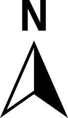 Basic North Arrow Sign Symbol Icon for Map Orientation. Vector Image.