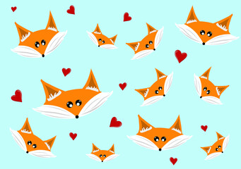 Naklejka premium pattern with foxes
