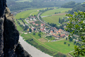 Fototapeta na wymiar The Elbe valley in Saxon Switzerland (Saechsische Schweiz). Germany.