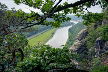 The Elbe valley in Saxon Switzerland (Saechsische Schweiz). Germany.