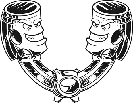 recommend clip art: Cross racing piston head workshop logo illustrations outline Vector illustrations for your work Logo, mascot merchandise t-shirt, stickers and Label designs, poster, greeting cards advertising busines
