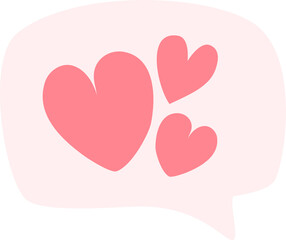 heart with bubble flat style
