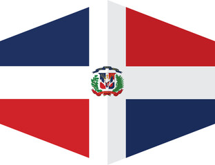 Dominican Republic flag background with cloth texture.Dominican Republic Flag vector illustration eps10.