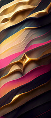 Beautiful vibrant gold black and pink colors pattern gradient abstract graphic design wallpaper background