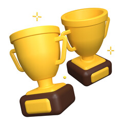 3d render illustration trophy cup icon 