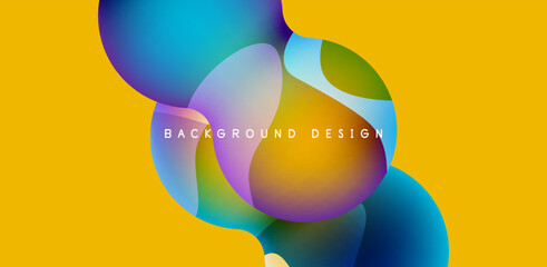 Spheres and circles abstract background, trendy colorful design. Vector Illustration For Wallpaper, Banner, Background, Card, Book Illustration, landing page