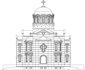 sketch vector illustration of classical byzantine greek roman holy church