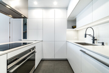 Luxury modern apartment in condominium in Montreal perfectly staged and furnished with amentinites common areas swimming pool, rooftop, terrace, gym, garden and city views