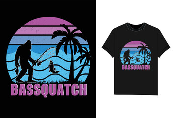 Bassquatch  Bigfoot T-Shirt Design
