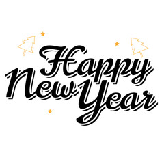 Black Flat New Years Lettering