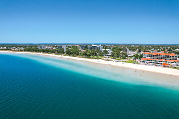 Turquoise water and white sand of the Rockingham Foreshore.