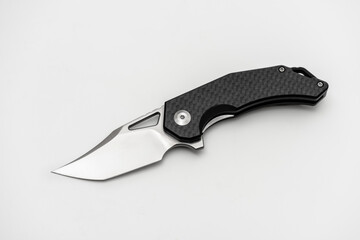 Black stainless steel folding knife