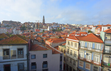Naklejka na ściany i meble Beautiful old town houses in Porto, Portugal