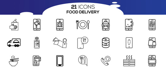 FOOD DELIVERY ICON SET DESIGN