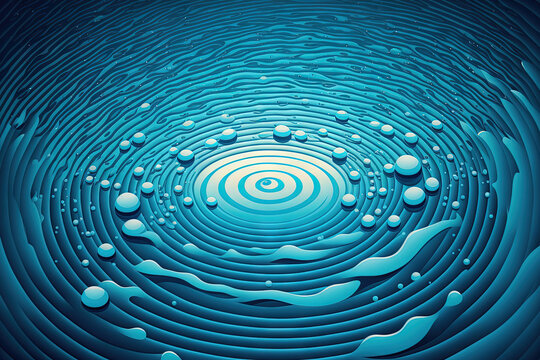Blue water with ripples in the backdrop. Generative AI