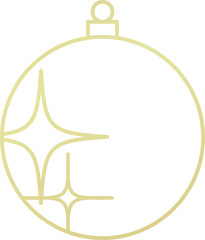 Gold bauble ball element line art