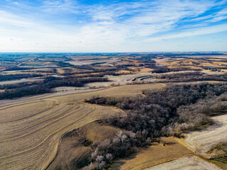 Aerial Landscape of rural farmland
