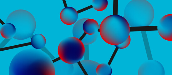 Line points connections geometric landing page background. Fluid circles and spheres with liquid gradients. Vector Illustration For Wallpaper, Banner, Background, Card, Book Illustration, landing page