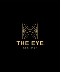 Fototapeta premium H letter with The eye symbol inside logo design icon illustration