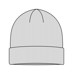 Beanie hat (knit cap) template illustration/ png, no background