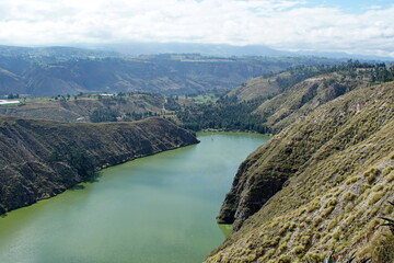 Overhead view of Laguna de Yambo, near Latacunga, Ecuador