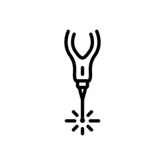Black line icon for laser