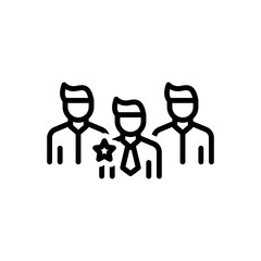 Black line icon for merely