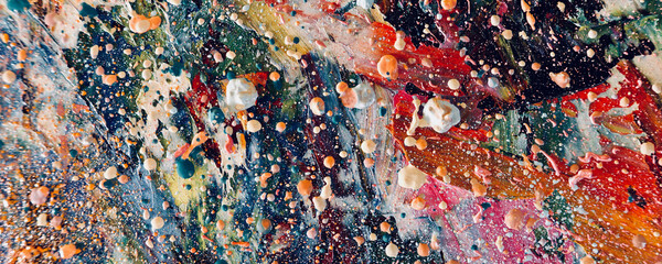 Color texture. Hand drawn oil painting on canvas. Abstract art background. Modern, contemporary art. Colorful canvas. Wall decor background	
