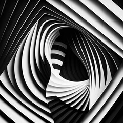 geometric lines black and white (generative AI)