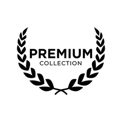 Premium Collection black  frame, black badges and labels, logo design