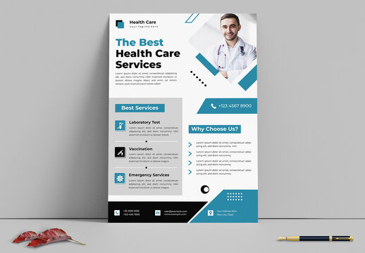 Medical Care Flyer Design Template