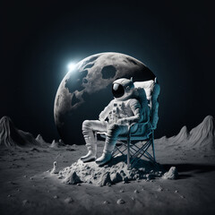 astronaut on the moon, generative ai