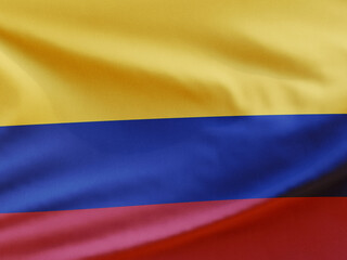 Colombia national flag waving on isolated background